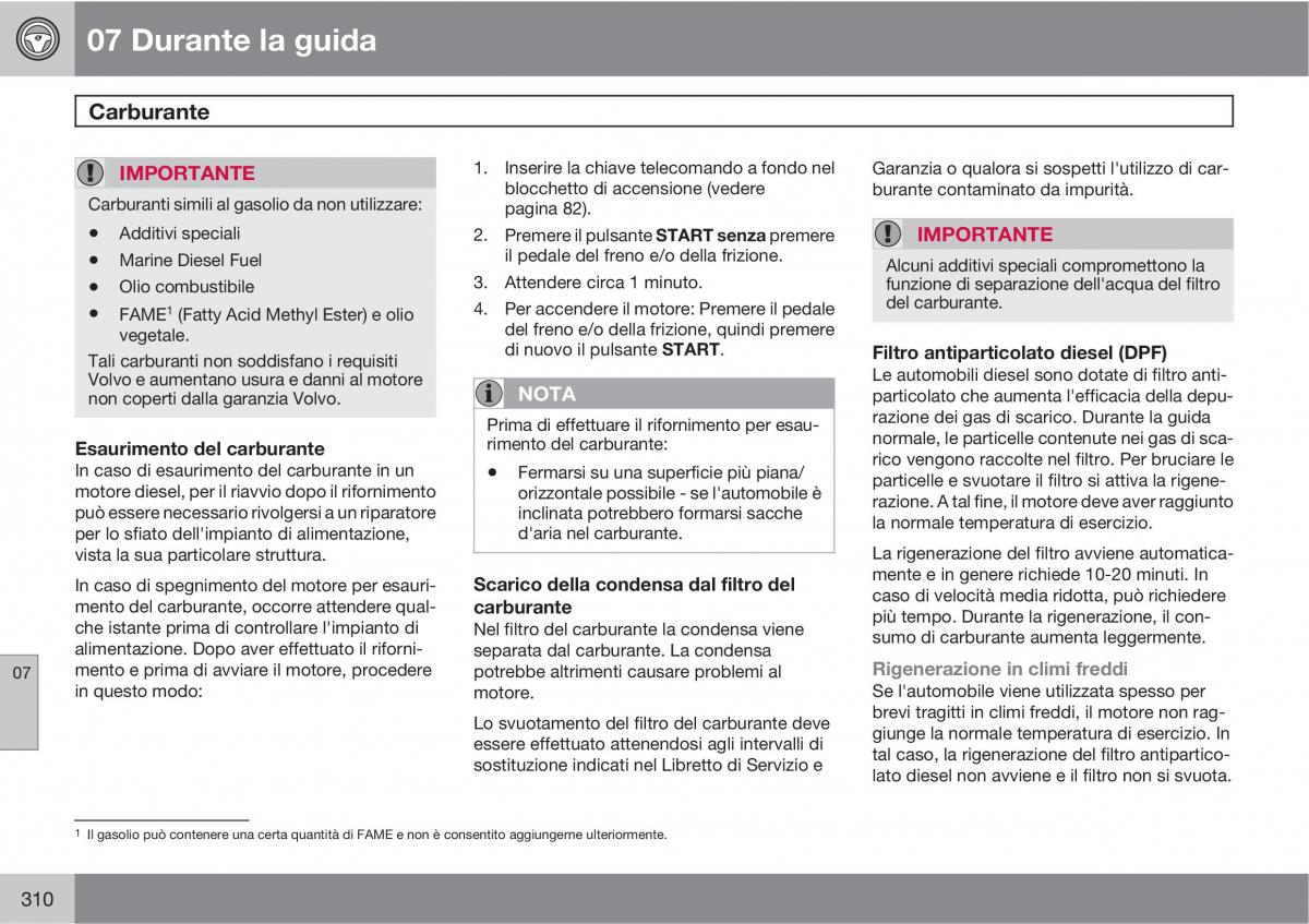 Volvo V70 III 3 manuale del proprietario / page 312