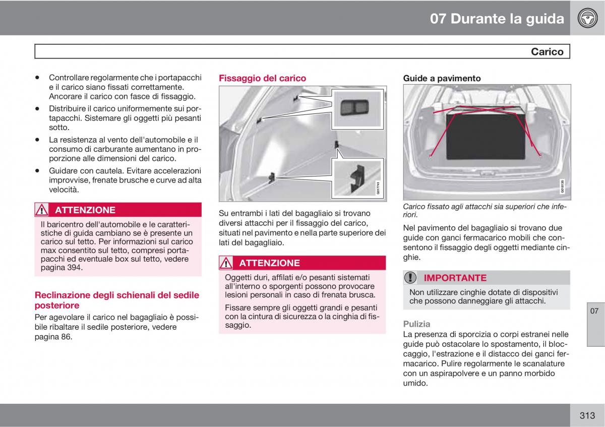 Volvo V70 III 3 manuale del proprietario / page 315