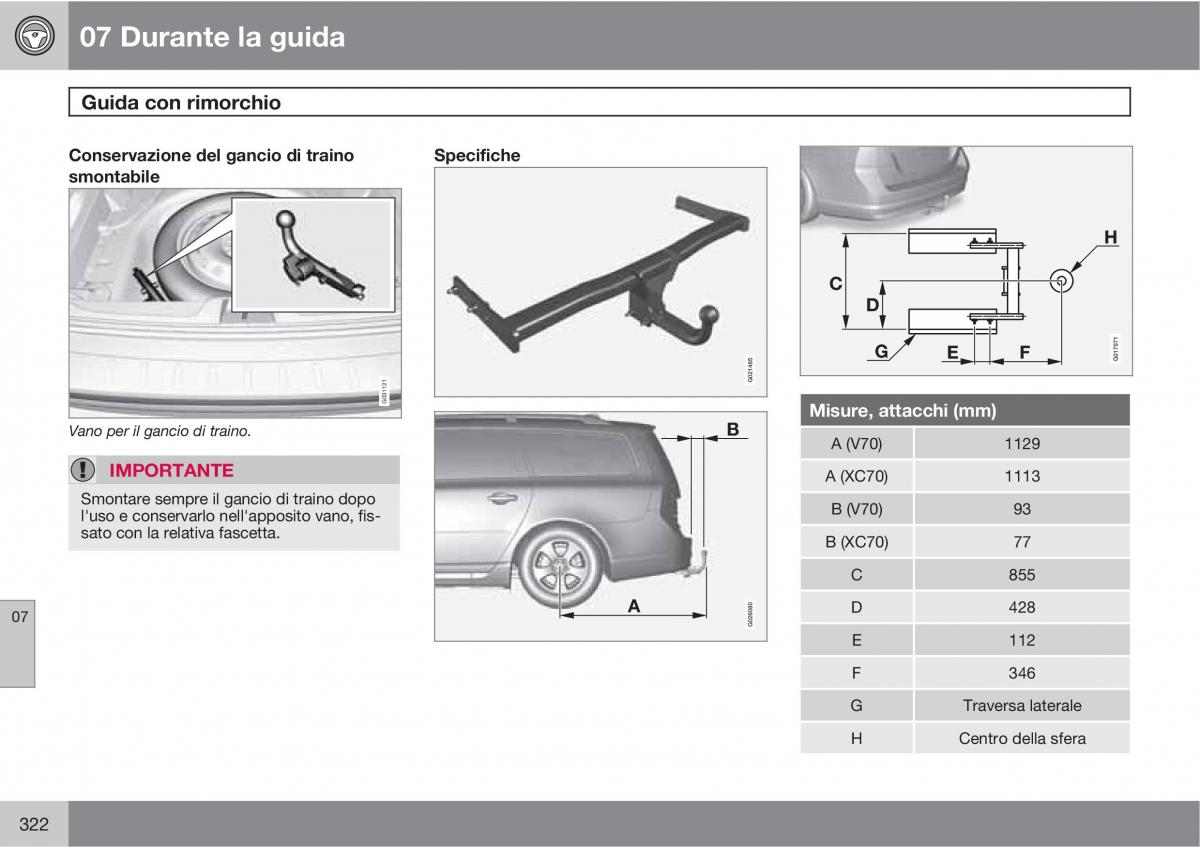 Volvo V70 III 3 manuale del proprietario / page 324