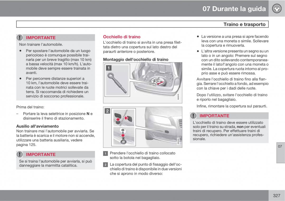 Volvo V70 III 3 manuale del proprietario / page 329