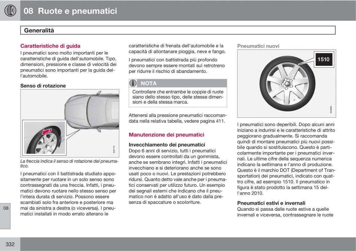 Volvo V70 III 3 manuale del proprietario / page 334