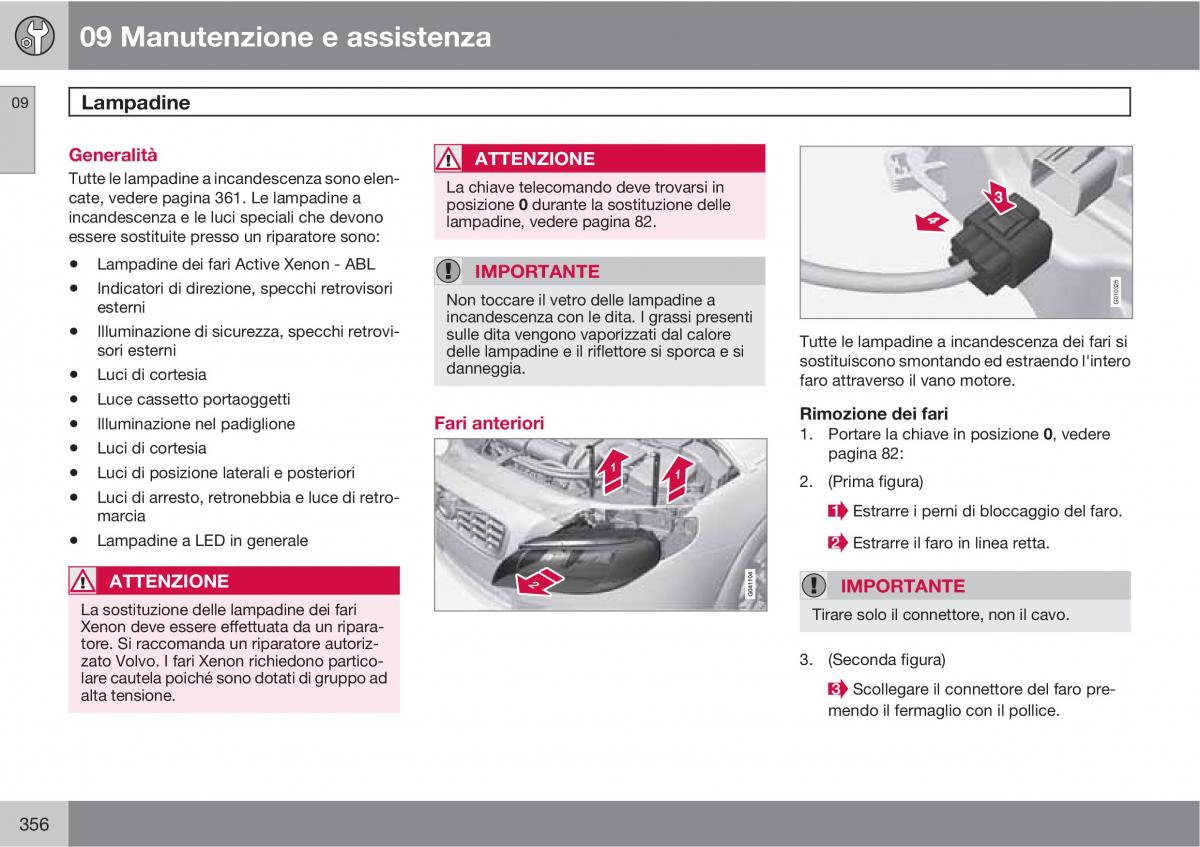 Volvo V70 III 3 manuale del proprietario / page 358