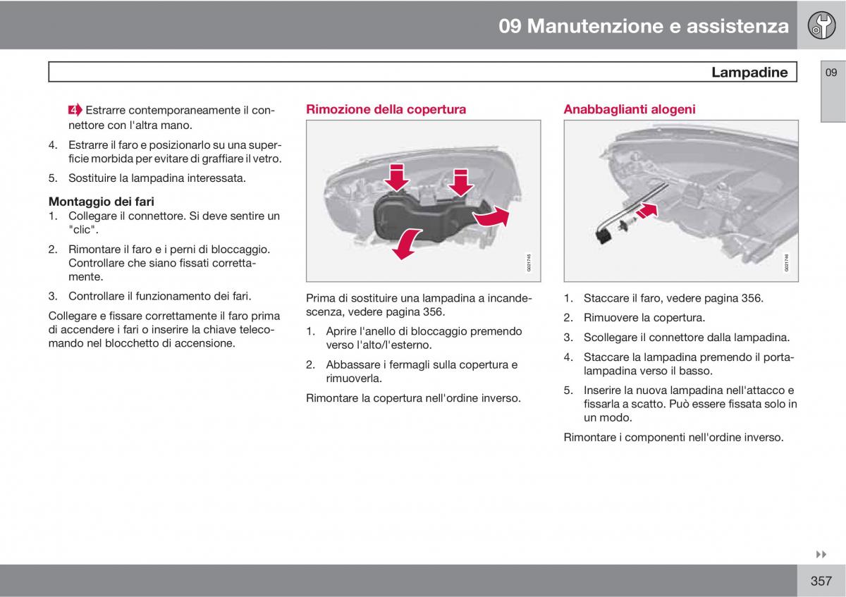 Volvo V70 III 3 manuale del proprietario / page 359