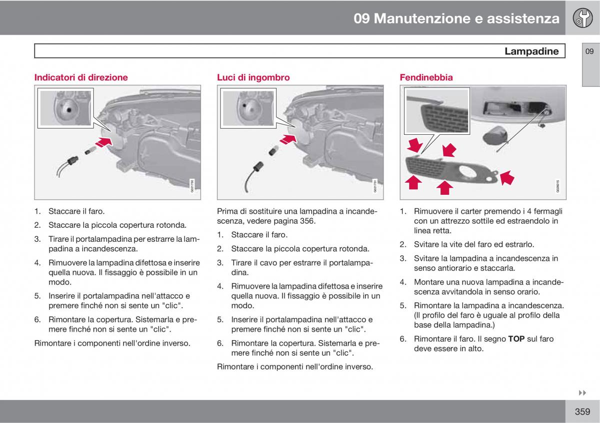 Volvo V70 III 3 manuale del proprietario / page 361