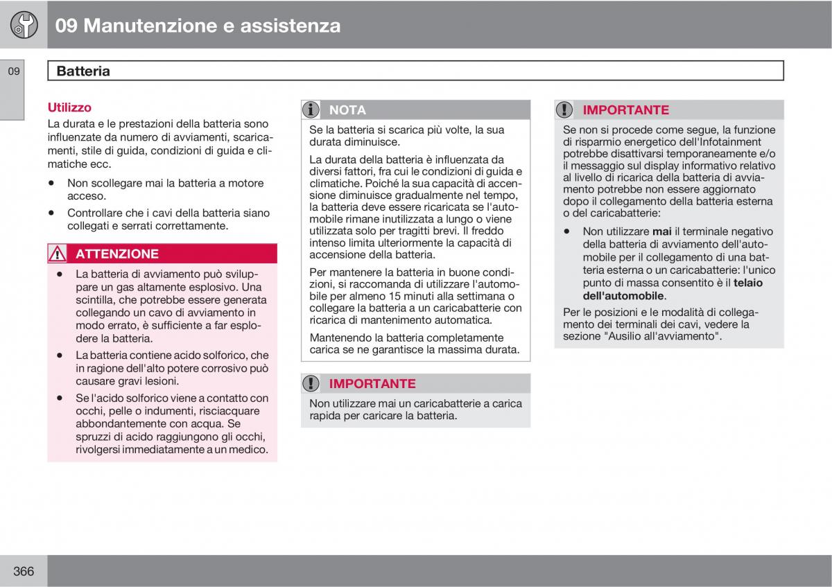 Volvo V70 III 3 manuale del proprietario / page 368