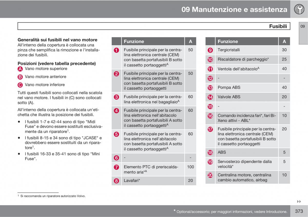 Volvo V70 III 3 manuale del proprietario / page 375