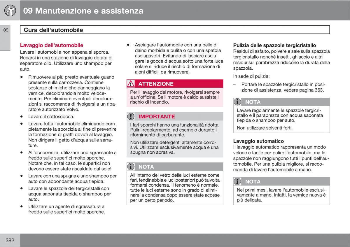 Volvo V70 III 3 manuale del proprietario / page 384