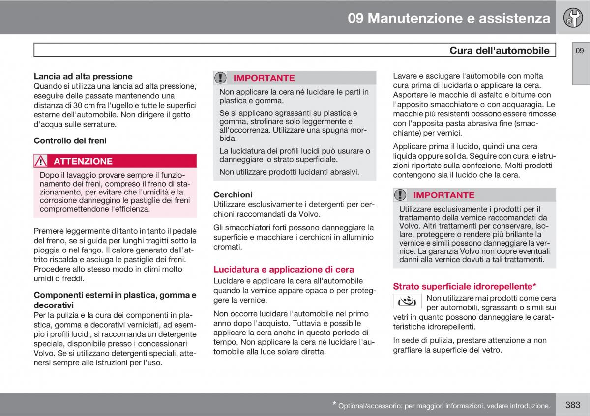 Volvo V70 III 3 manuale del proprietario / page 385