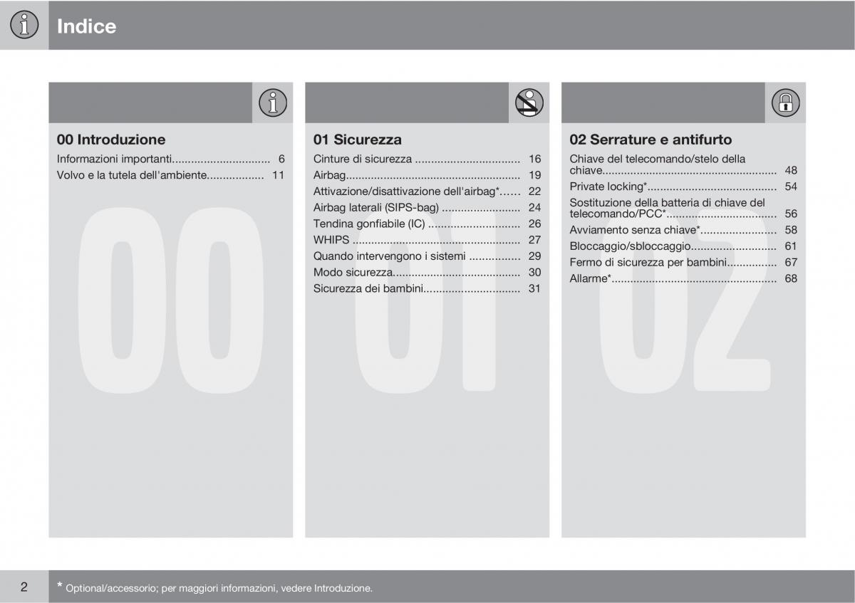 Volvo V70 III 3 manuale del proprietario / page 4