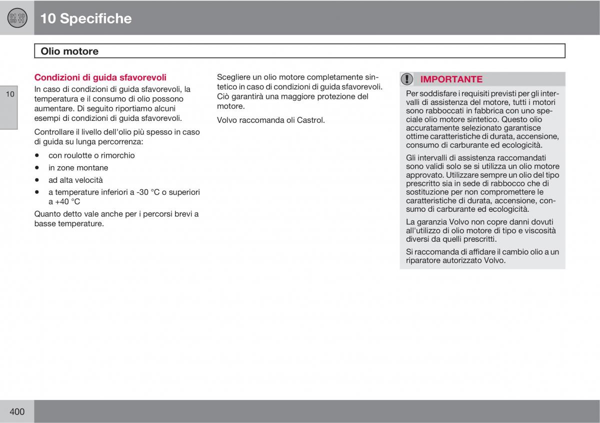 Volvo V70 III 3 manuale del proprietario / page 402