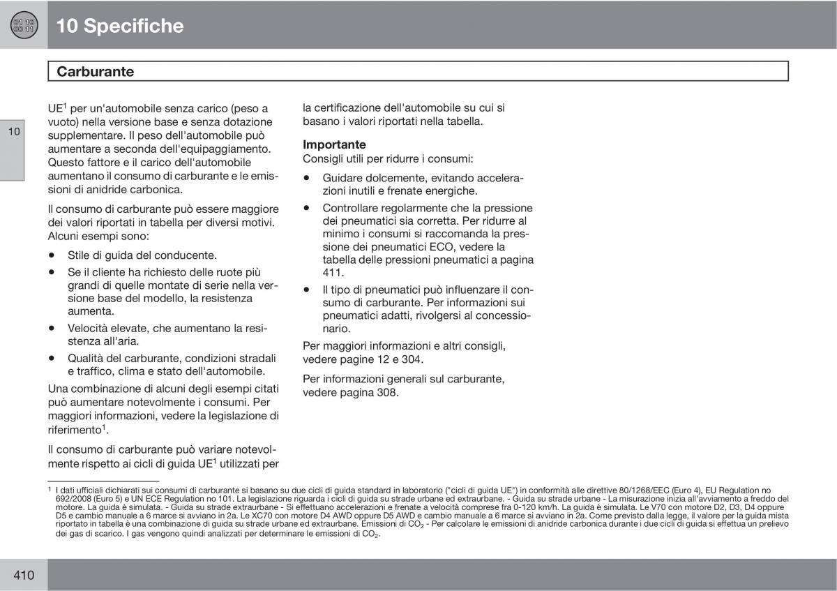 Volvo V70 III 3 manuale del proprietario / page 412