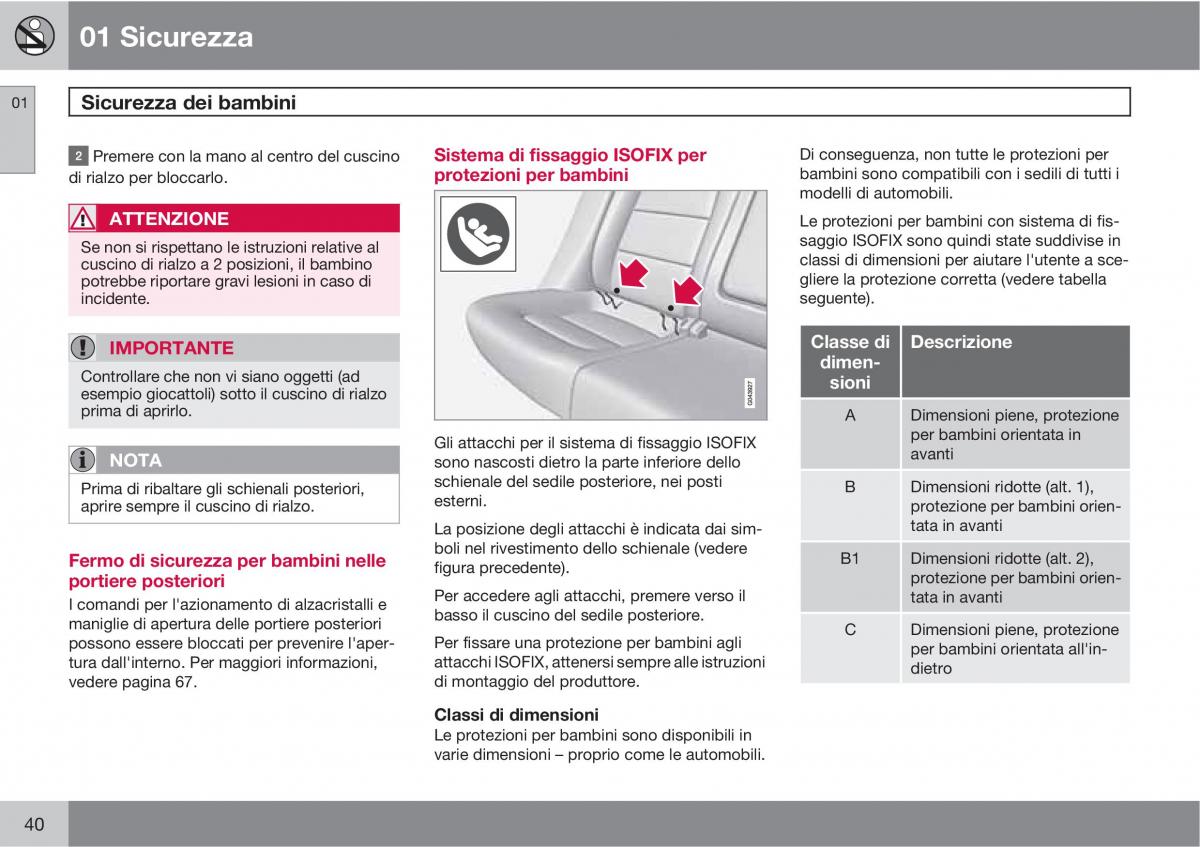 Volvo V70 III 3 manuale del proprietario / page 42