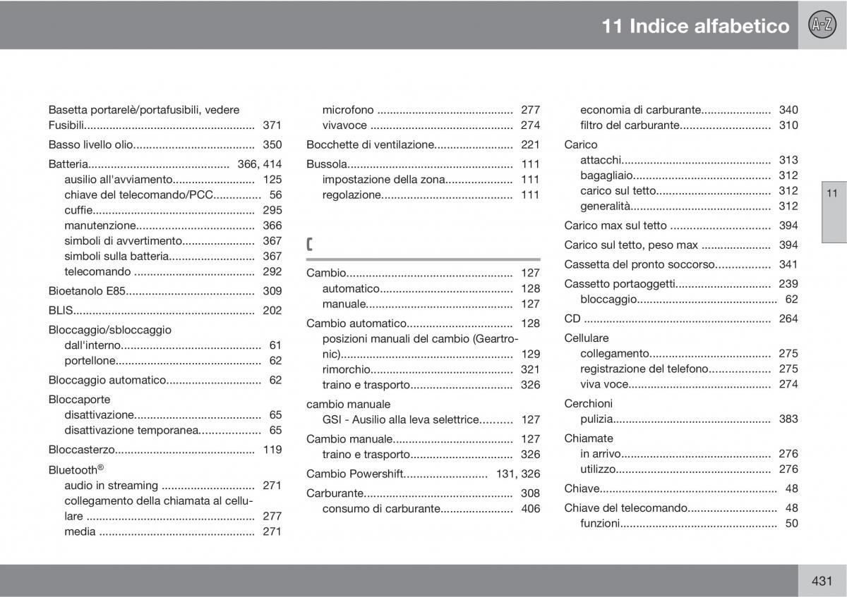 Volvo V70 III 3 manuale del proprietario / page 433