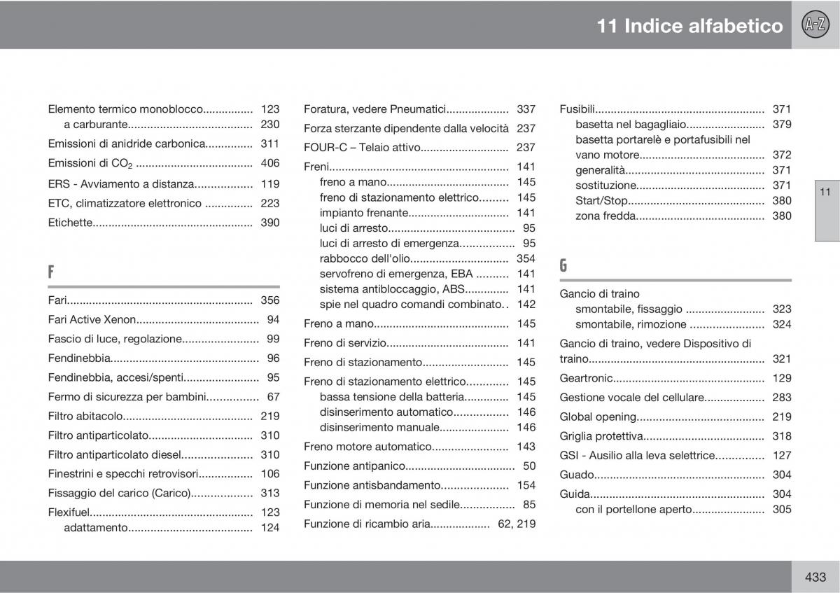 Volvo V70 III 3 manuale del proprietario / page 435