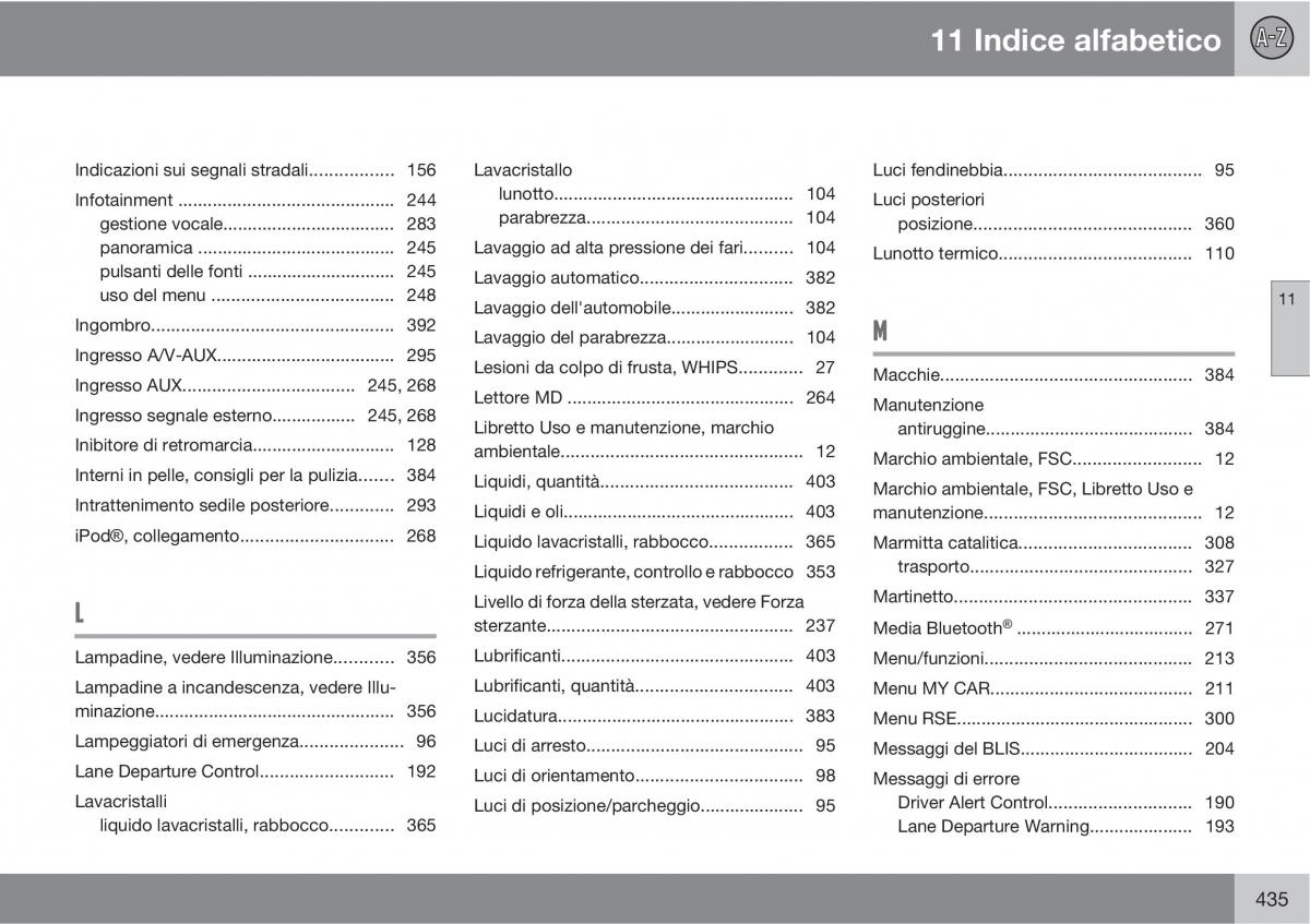 Volvo V70 III 3 manuale del proprietario / page 437