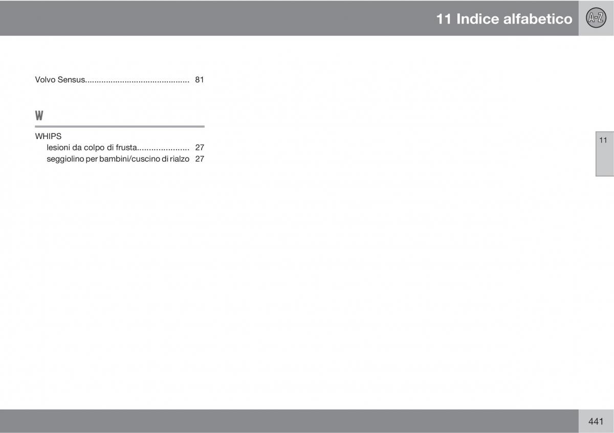 Volvo V70 III 3 manuale del proprietario / page 443