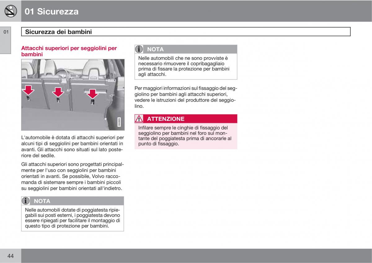 Volvo V70 III 3 manuale del proprietario / page 46