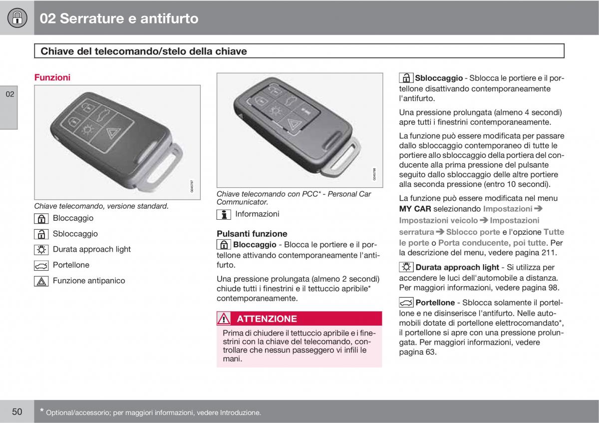 Volvo V70 III 3 manuale del proprietario / page 52