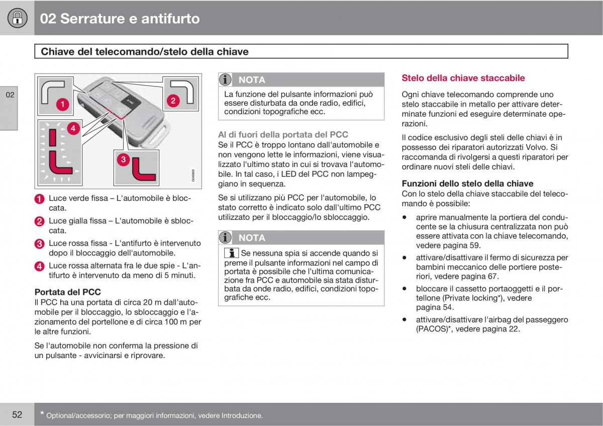 Volvo V70 III 3 manuale del proprietario / page 54