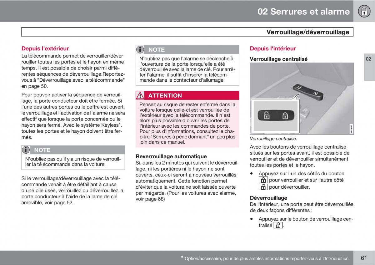 Volvo V70 III 3 manuel du proprietaire / page 63