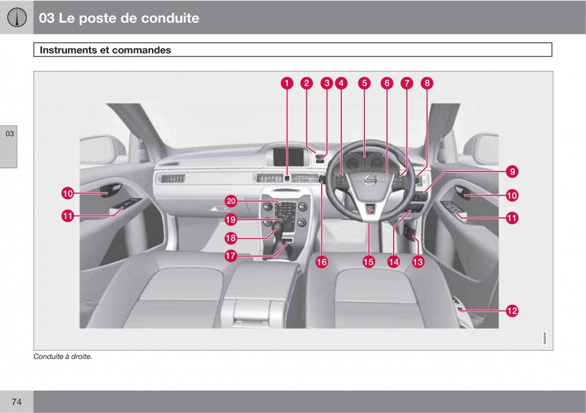 Volvo V70 III 3 manuel du proprietaire / page 76