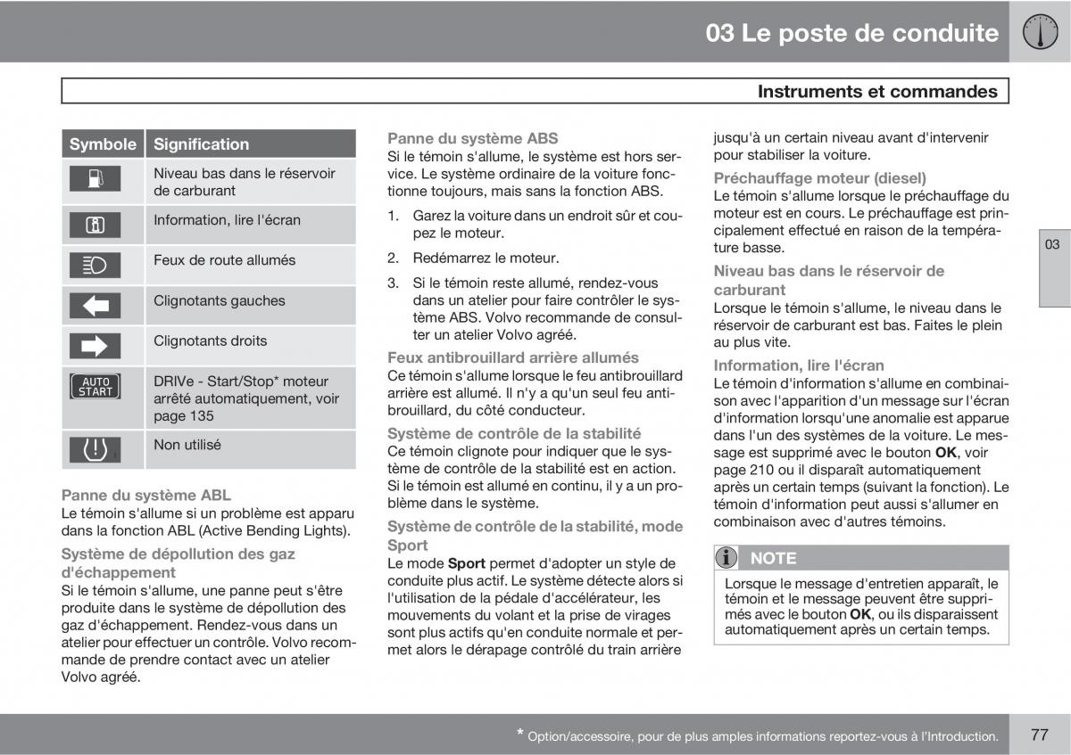 Volvo V70 III 3 manuel du proprietaire / page 79