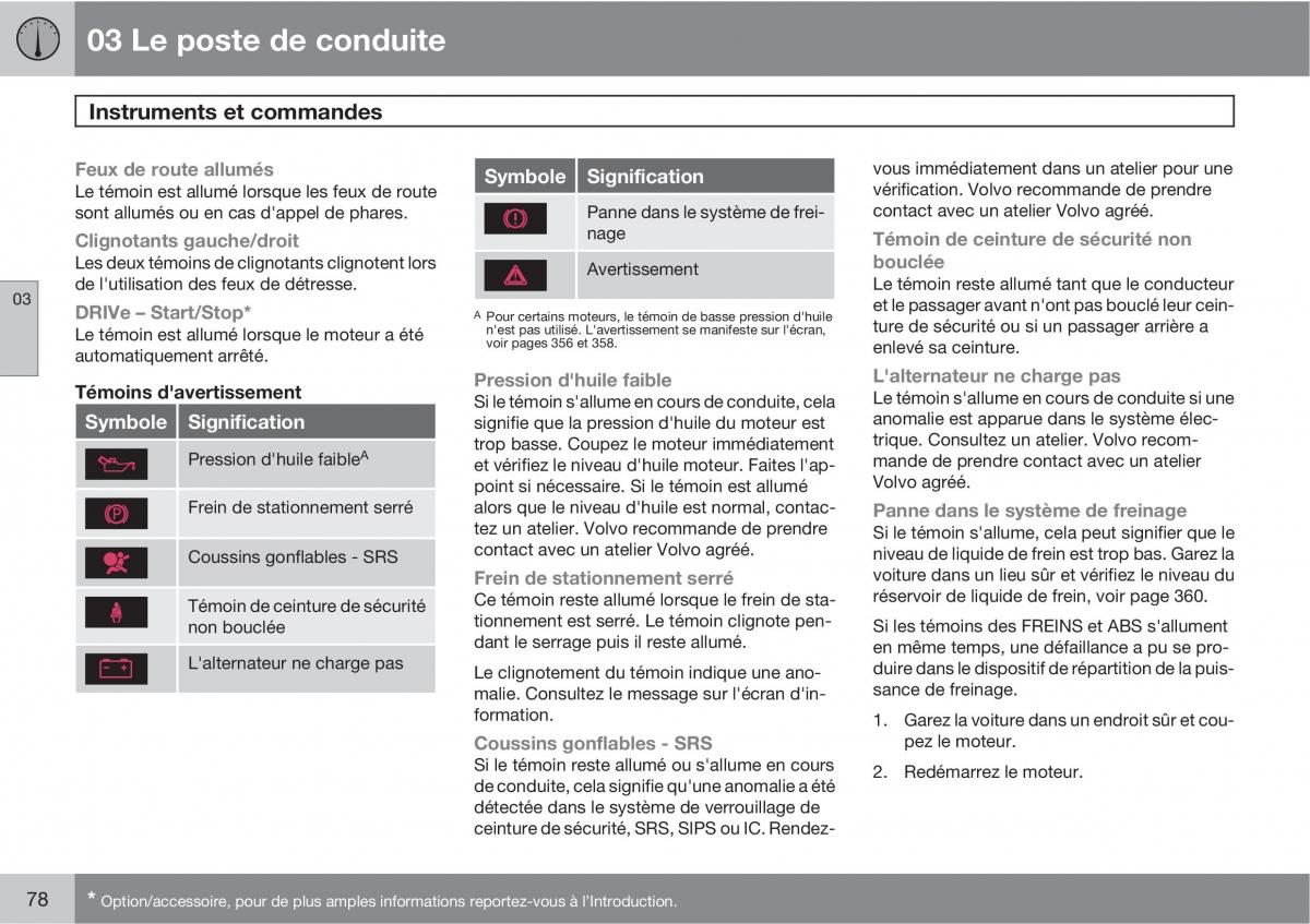 Volvo V70 III 3 manuel du proprietaire / page 80