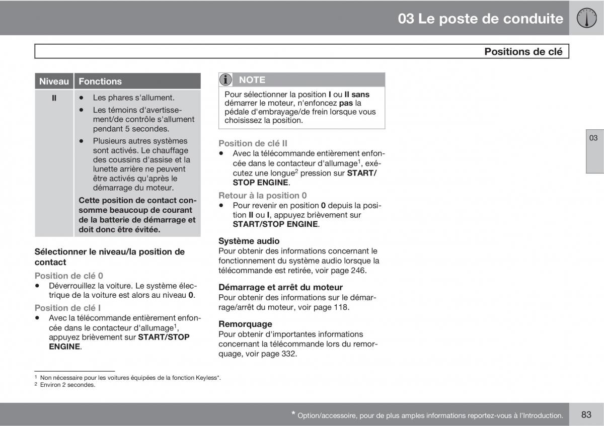 Volvo V70 III 3 manuel du proprietaire / page 85