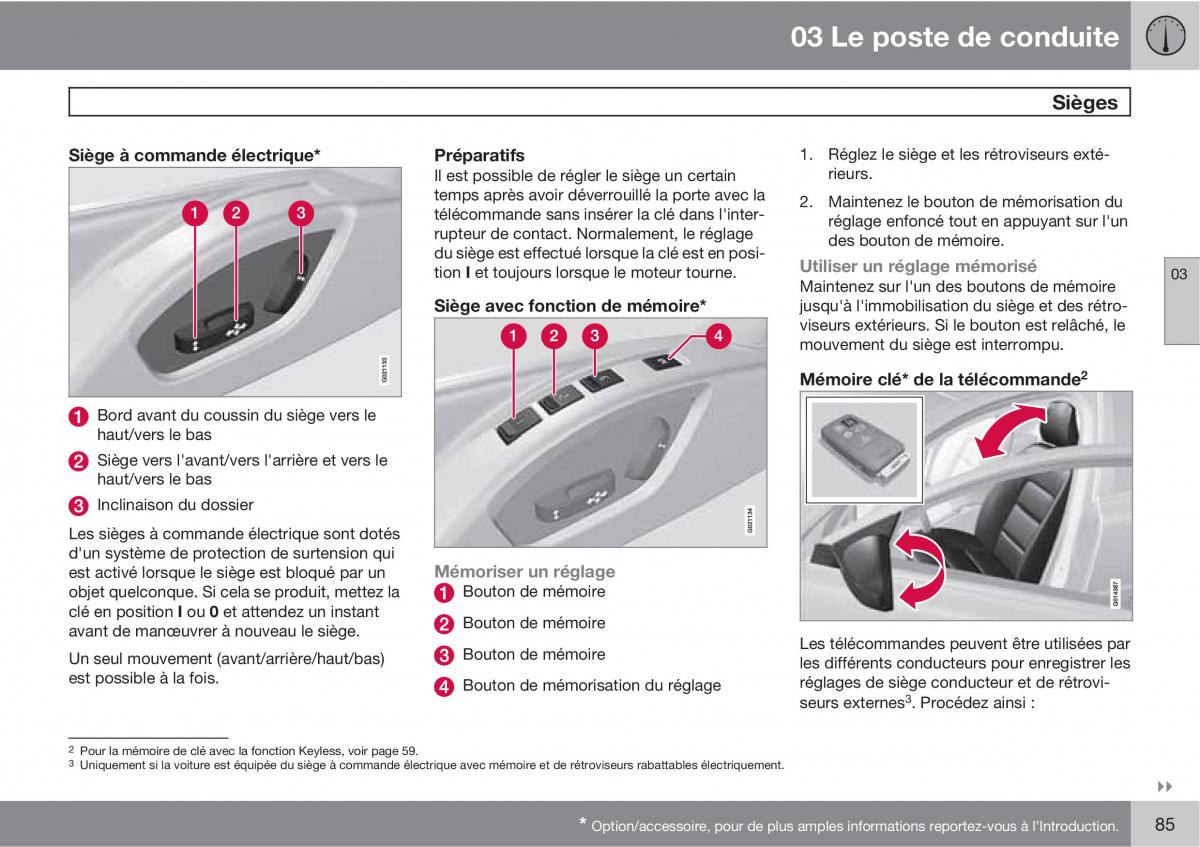 Volvo V70 III 3 manuel du proprietaire / page 87