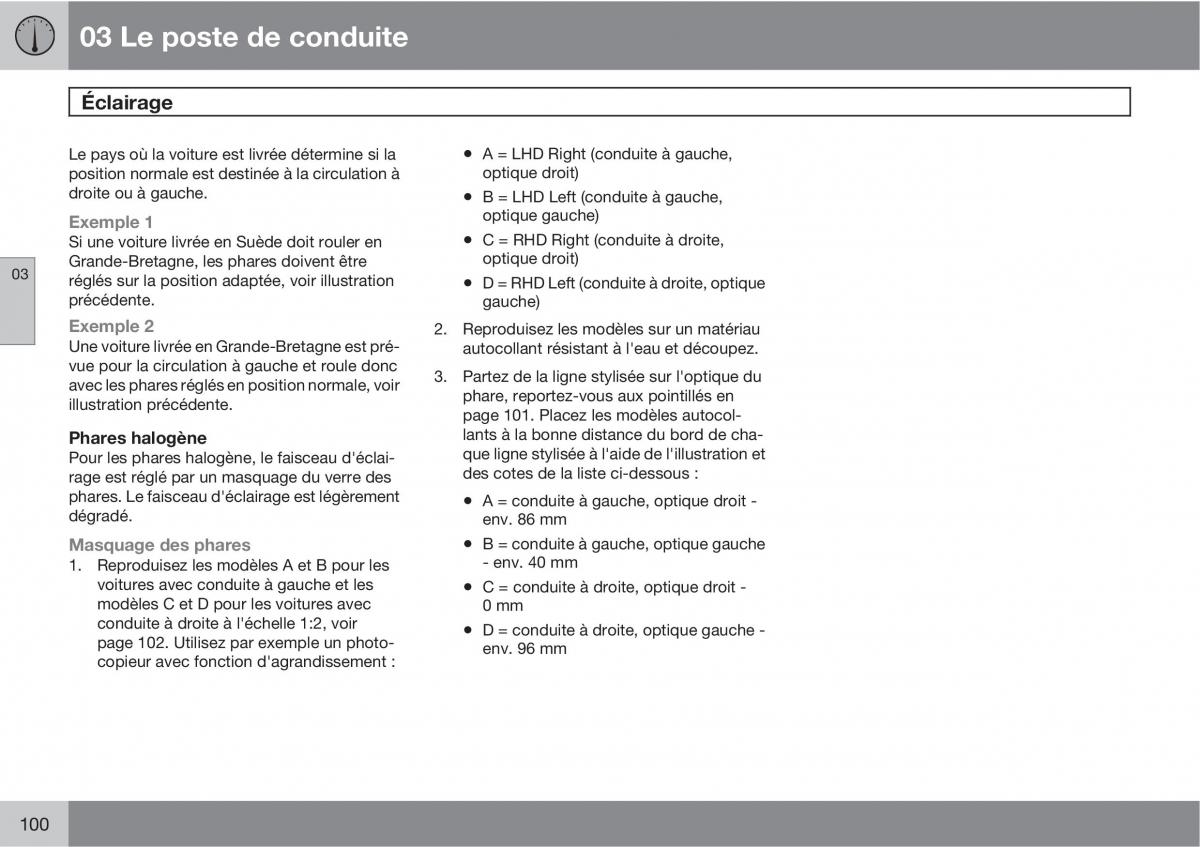 Volvo V70 III 3 manuel du proprietaire / page 102