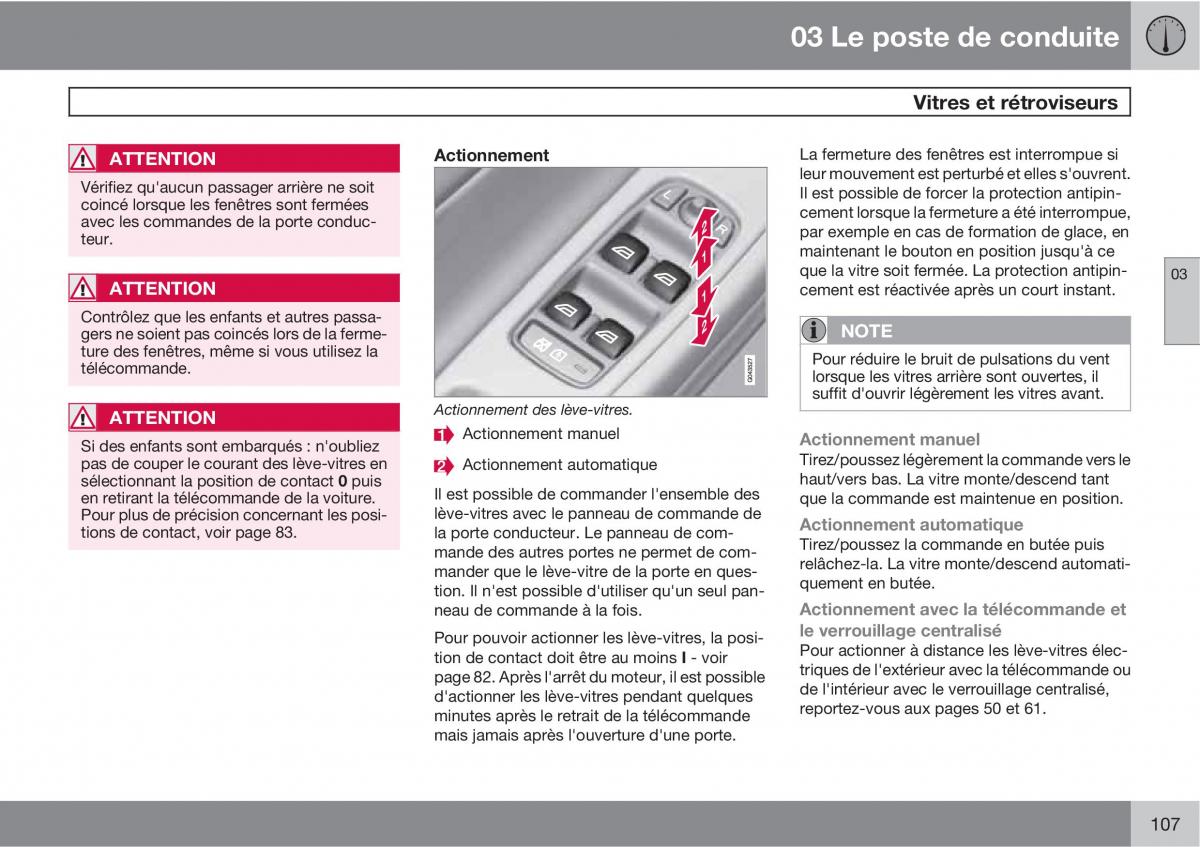 Volvo V70 III 3 manuel du proprietaire / page 109