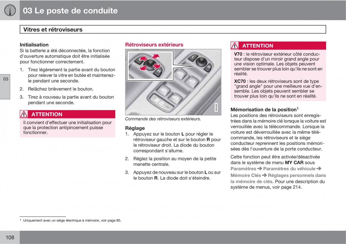 Volvo V70 III 3 manuel du proprietaire / page 110