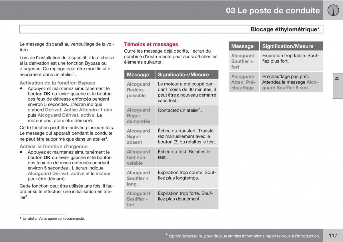 Volvo V70 III 3 manuel du proprietaire / page 119