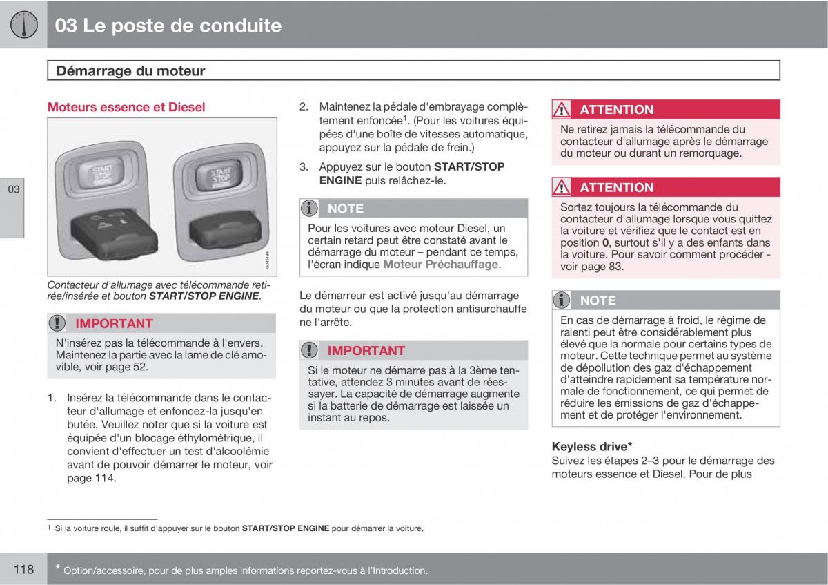 Volvo V70 III 3 manuel du proprietaire / page 120