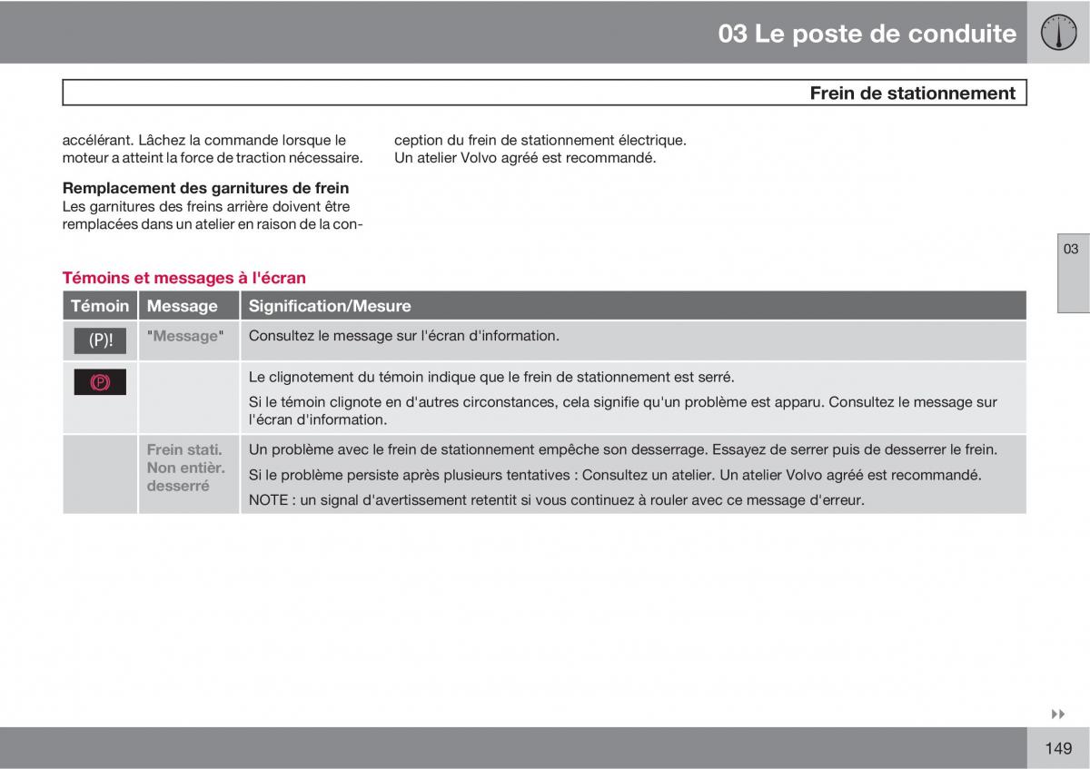 Volvo V70 III 3 manuel du proprietaire / page 151