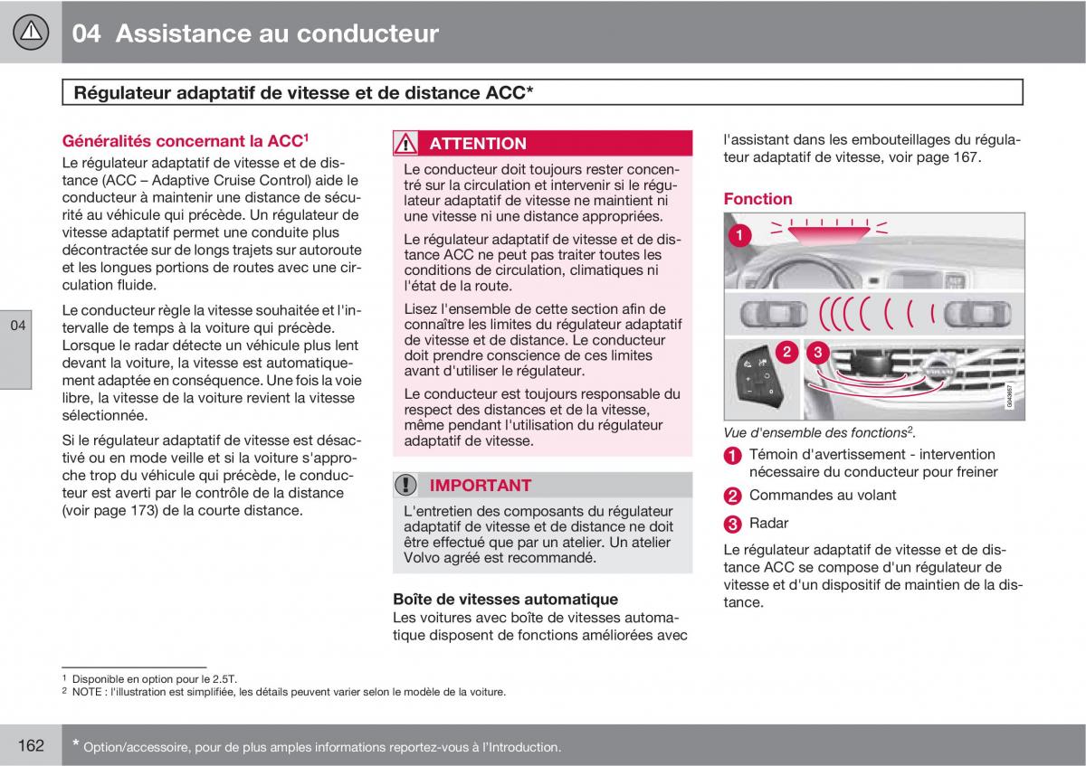 Volvo V70 III 3 manuel du proprietaire / page 164