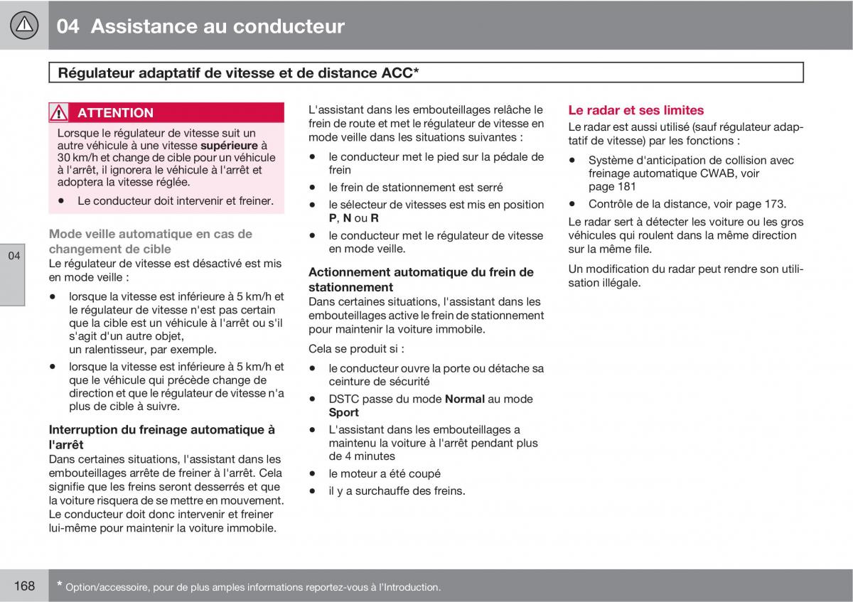 Volvo V70 III 3 manuel du proprietaire / page 170