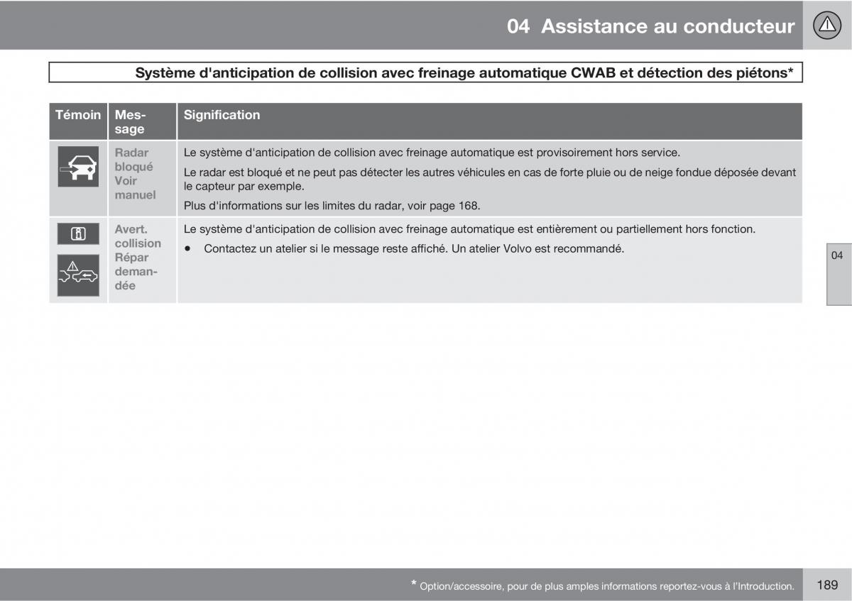 Volvo V70 III 3 manuel du proprietaire / page 191