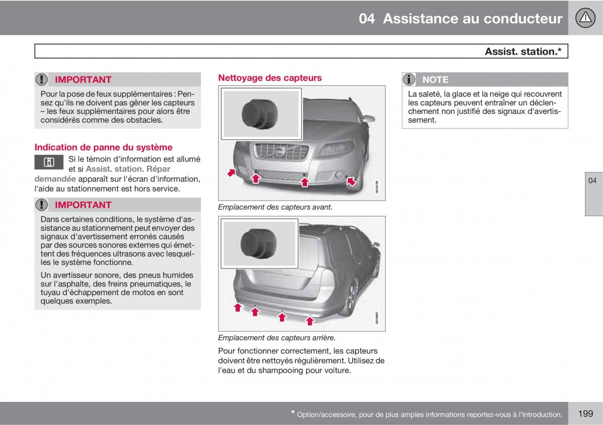 Volvo V70 III 3 manuel du proprietaire / page 201