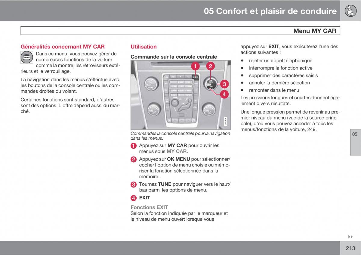 Volvo V70 III 3 manuel du proprietaire / page 215