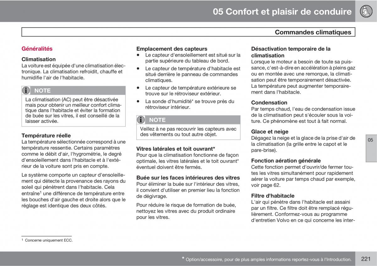 Volvo V70 III 3 manuel du proprietaire / page 223