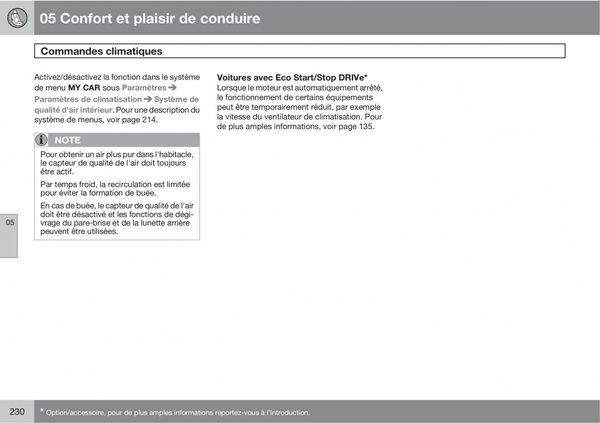 Volvo V70 III 3 manuel du proprietaire / page 232