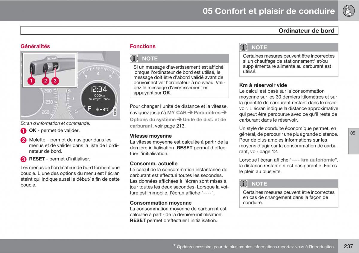 Volvo V70 III 3 manuel du proprietaire / page 239