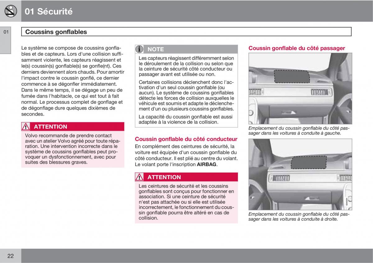 Volvo V70 III 3 manuel du proprietaire / page 24