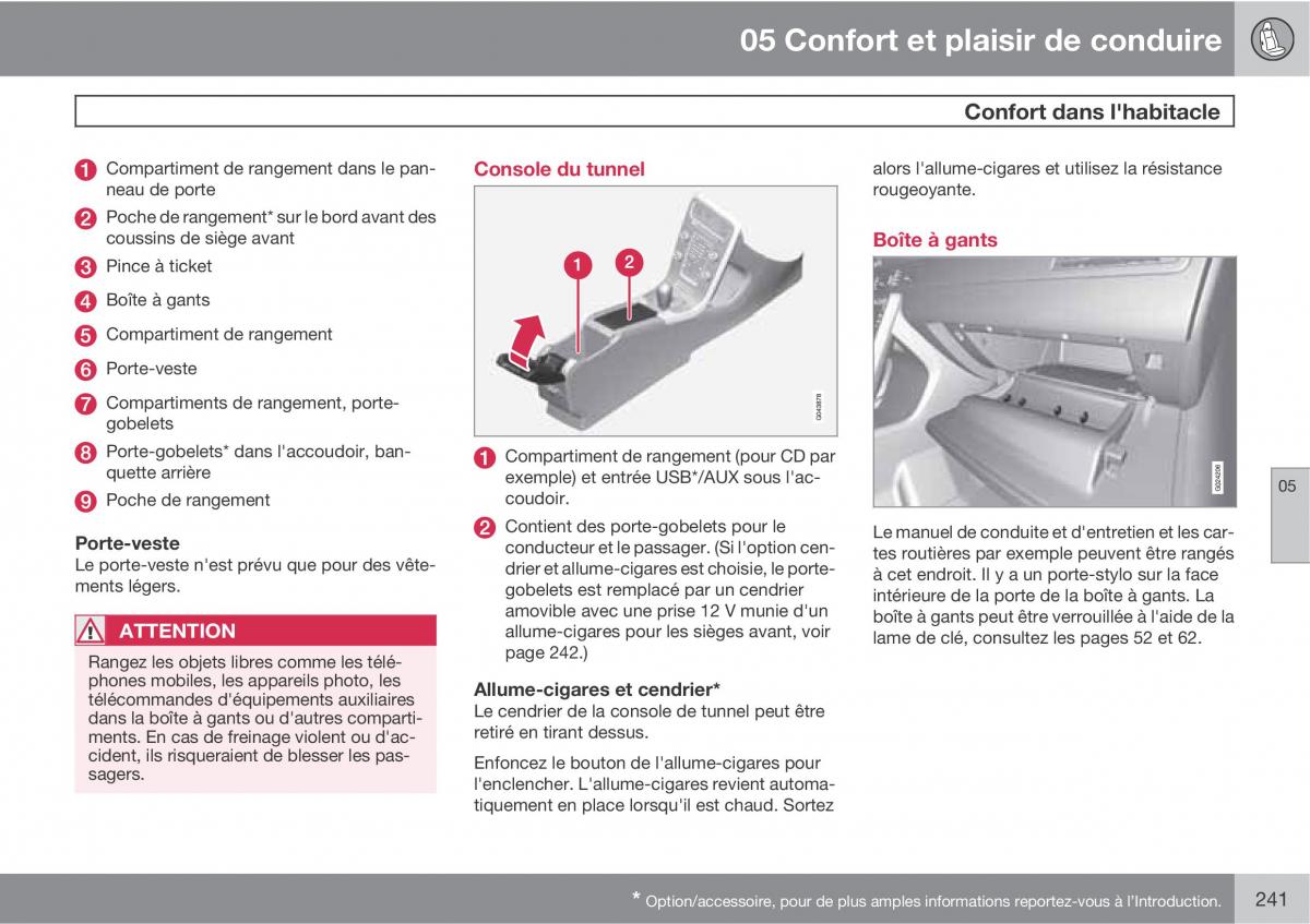 Volvo V70 III 3 manuel du proprietaire / page 243