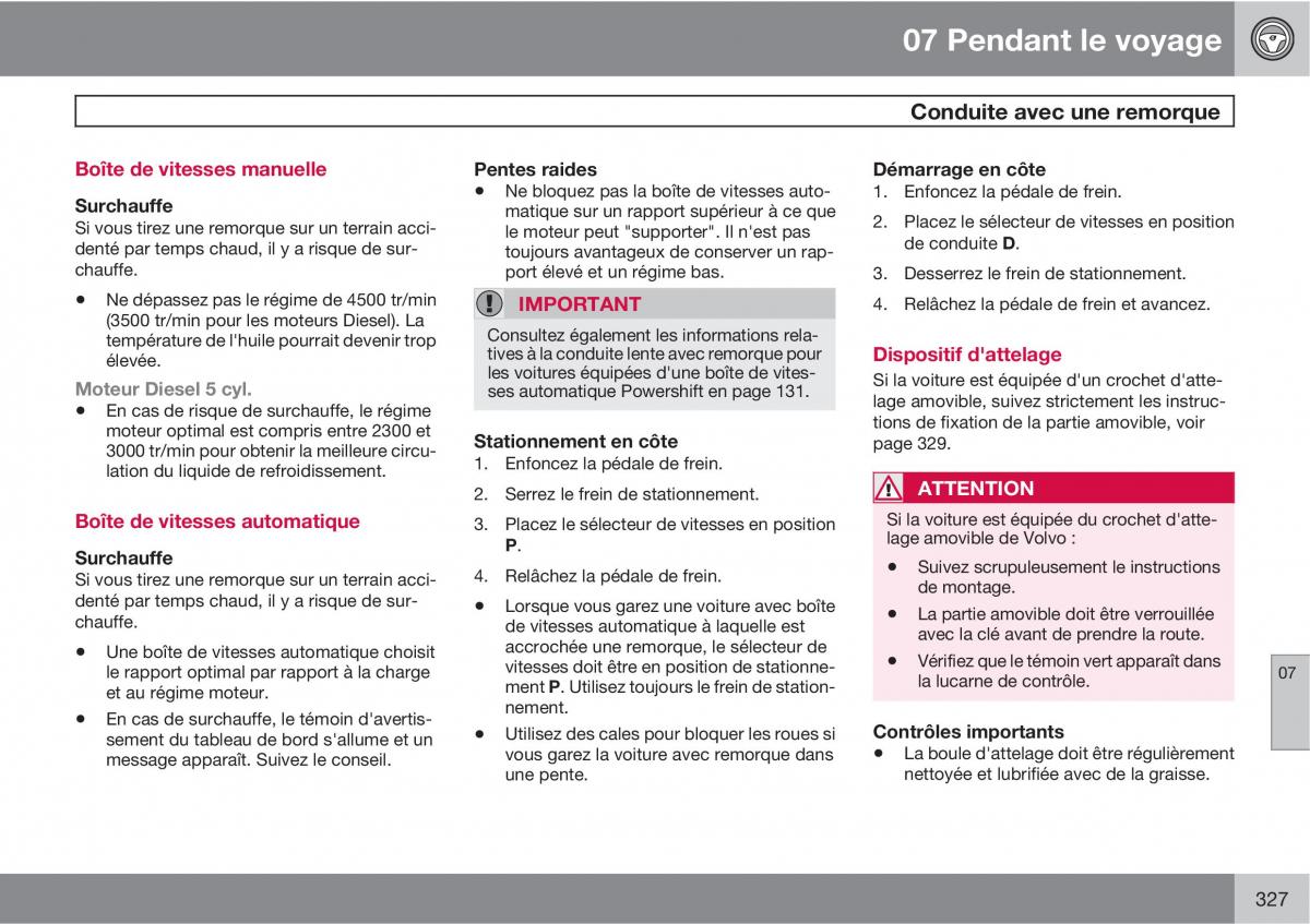 Volvo V70 III 3 manuel du proprietaire / page 329