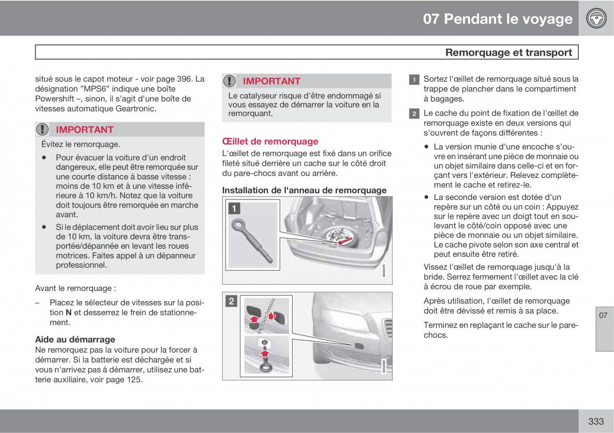 Volvo V70 III 3 manuel du proprietaire / page 335