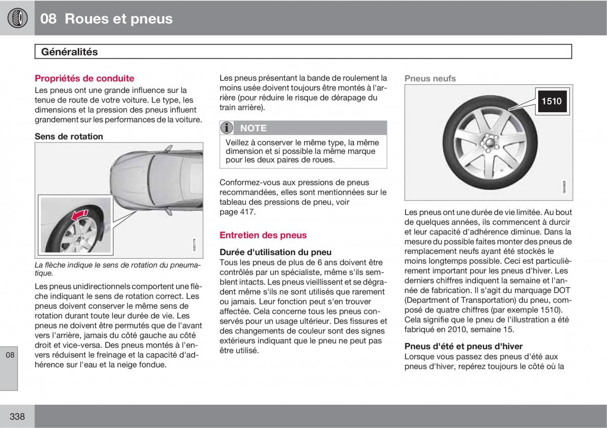 Volvo V70 III 3 manuel du proprietaire / page 340