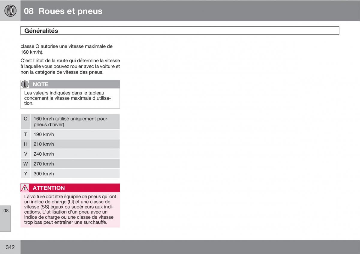 Volvo V70 III 3 manuel du proprietaire / page 344