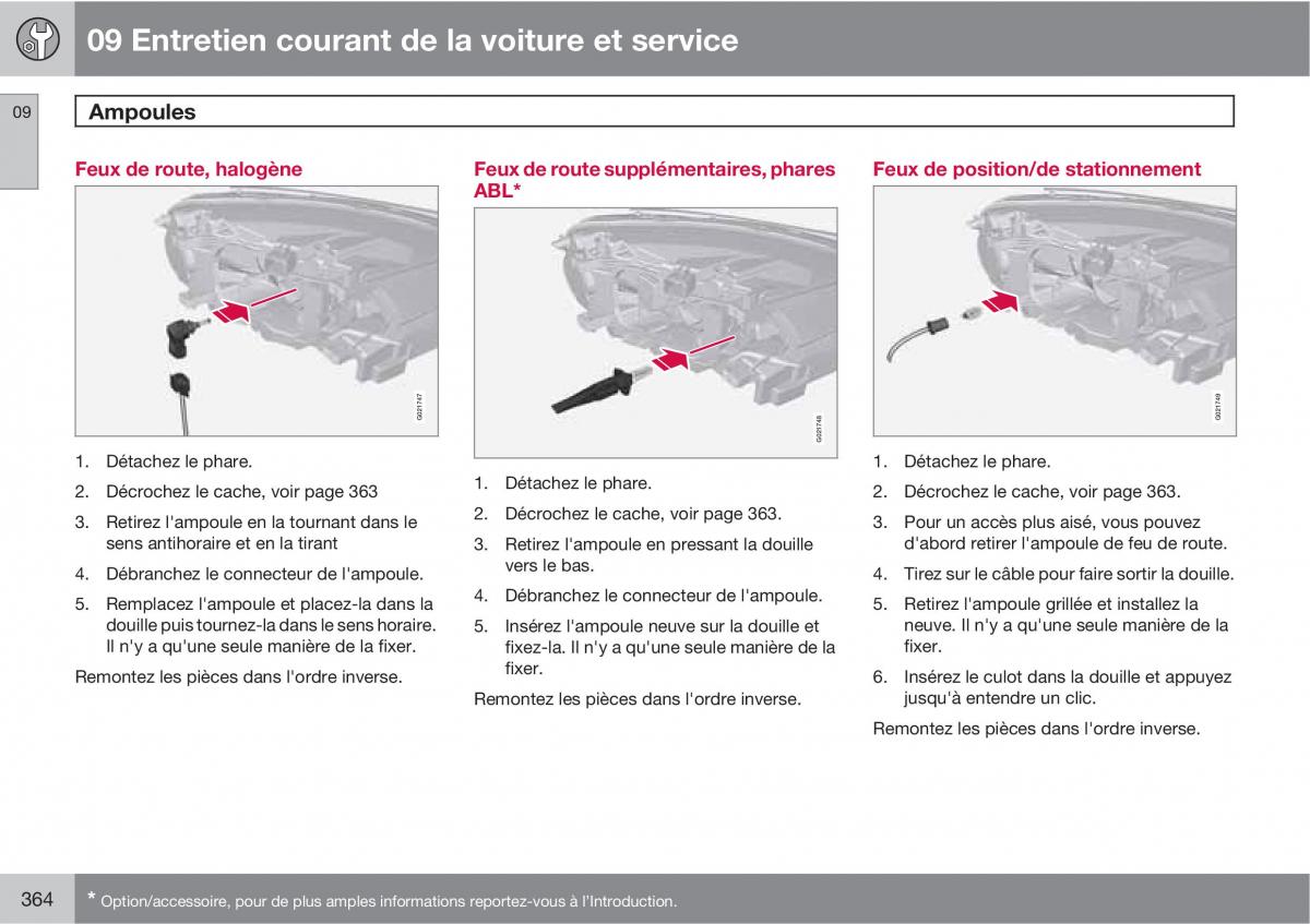 Volvo V70 III 3 manuel du proprietaire / page 366